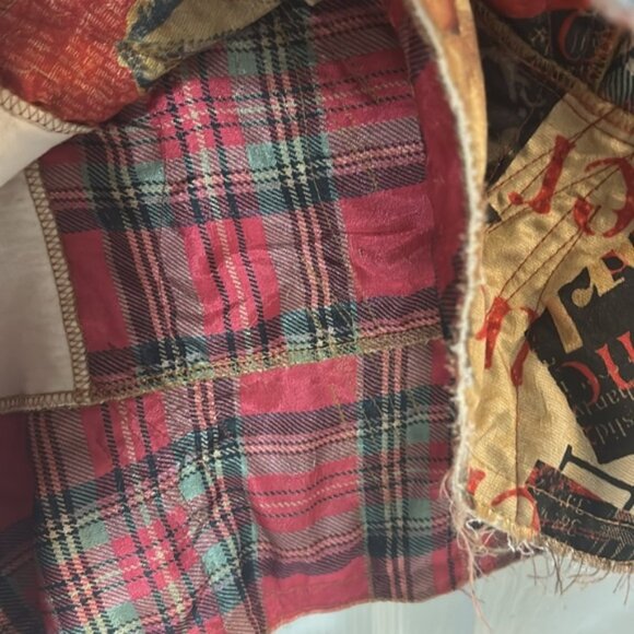 Scissors Paper Rock Art-Wear M plaid movie star jacket Blazer USA VTG artsy Y2K - Picture 5 of 8